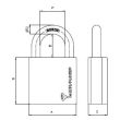 Навесной замок MUL-T-LOCK G-47 высота скобы 26,5 мм., диаметр 8 мм., 7х7