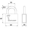 Навесной замок MUL-T-LOCK M 10 высота скобы 63 мм., диаметр 9.5 мм., Classic.