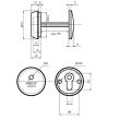 Защитная дверная броненакладка ABLOY CH101 16,5 мм. латунь полированная.