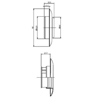 Защитная дверная броненакладка MUL-T-LOCK ESETY А615 OVAL хром полированный (+щиток)