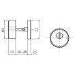 Защитная дверная броненакладка ROSTEX ROTONDUM R3/H матовая нержавеющая сталь