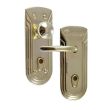 Защитная дверная фурнитура MUL-T-LOCK MILLENIUM fix-mov латунь полированная, между осевое расстояние 90 мм.