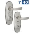Захисна дверна фурнітура MUL-T-LOCK PLATINUM SH300 mov-mov хром полірований, між осьова відстань 85/90 мм.