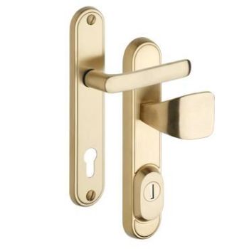 Защитная дверная фурнитура ROSTEX DECOR R1 титан матовый, 90 мм между осевое расстояние