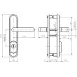 Защитная дверная фурнитура ROSTEX DECOR R4 хром матовый, 72 мм между осевое расстояние