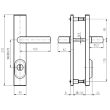 Защитная дверная фурнитура ROSTEX R1/R4 (R4) 72 мм, полированная латунь