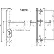 Защитная дверная фурнитура ROSTEX RX R 4 хром, 85 мм между осевое расстояние