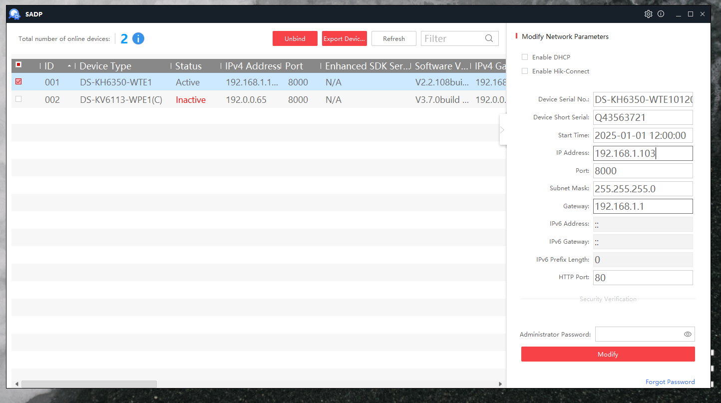 SADP Tools Hikvision для Windows и MacOS